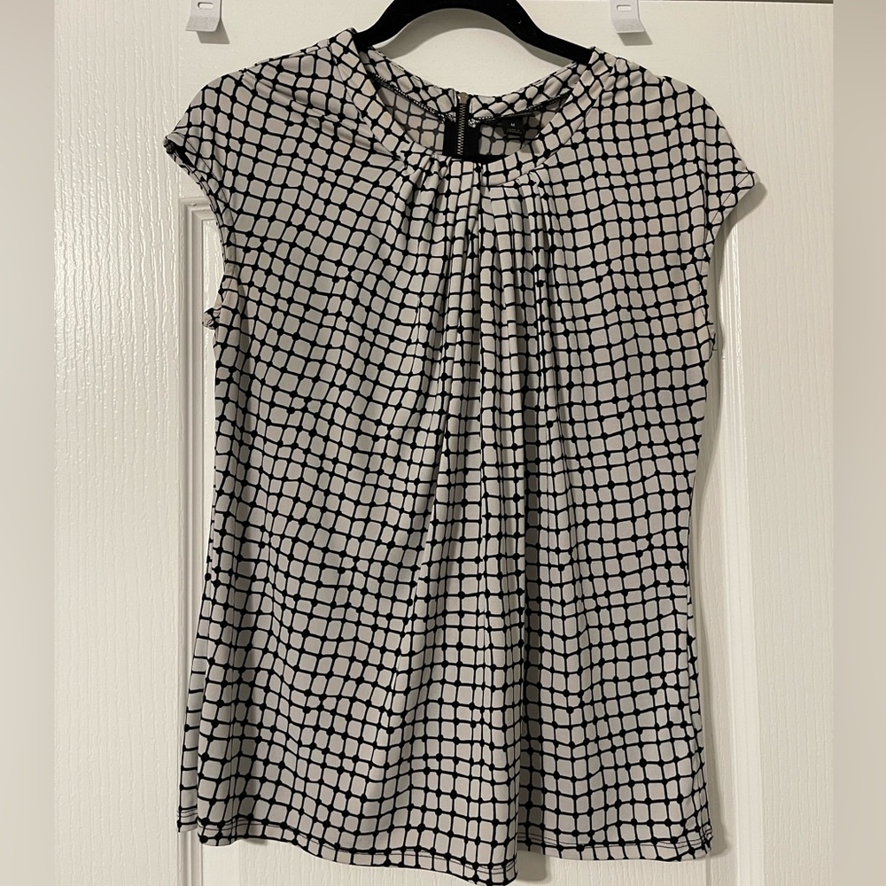 Black and White Patterned Blouse